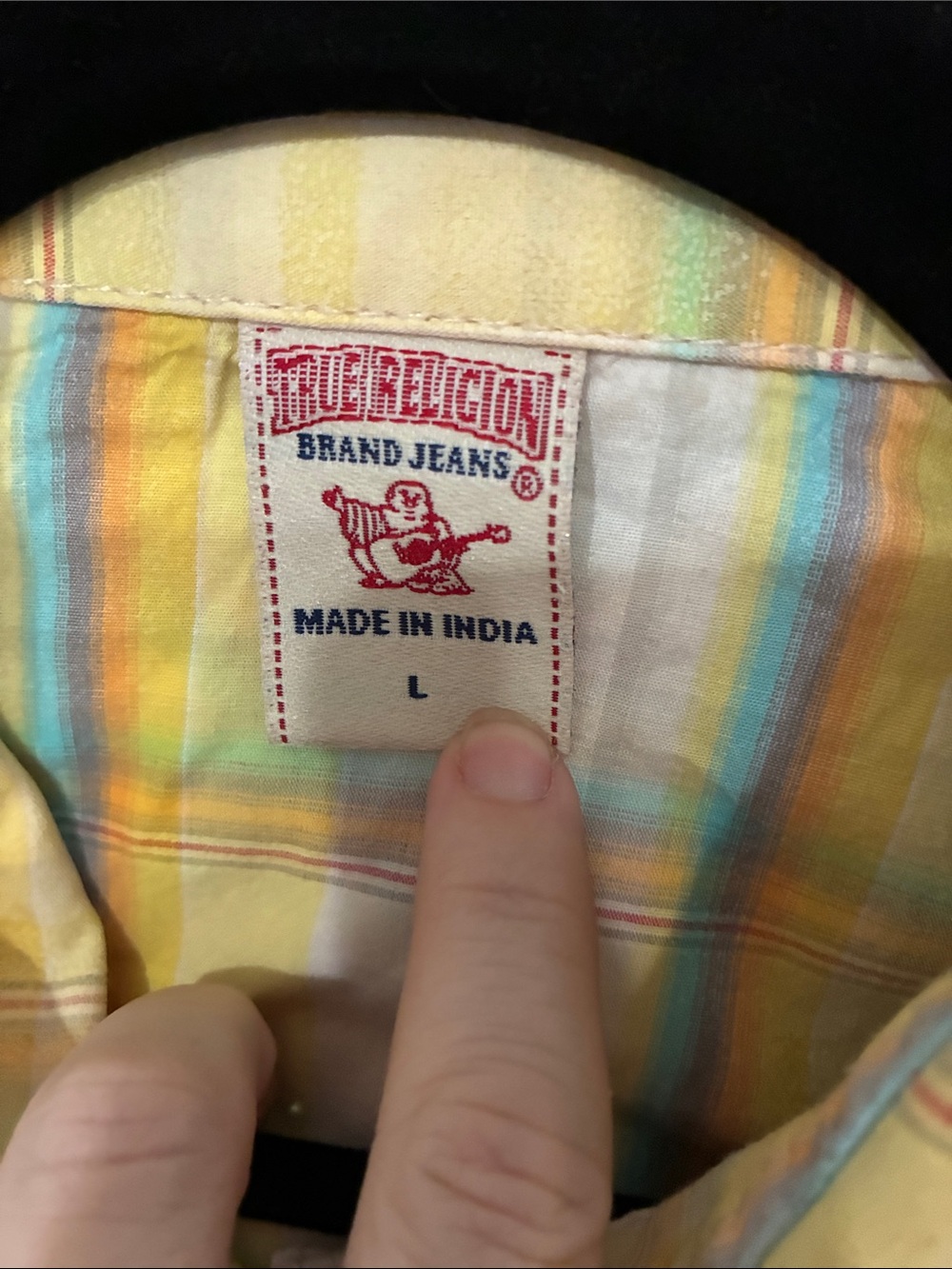 True Religion Yellow Plaid Long-Sleeve Button-Down Shirt - Picture 3 of 8